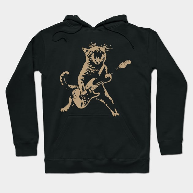 cat guitar Hoodie by Quikerart